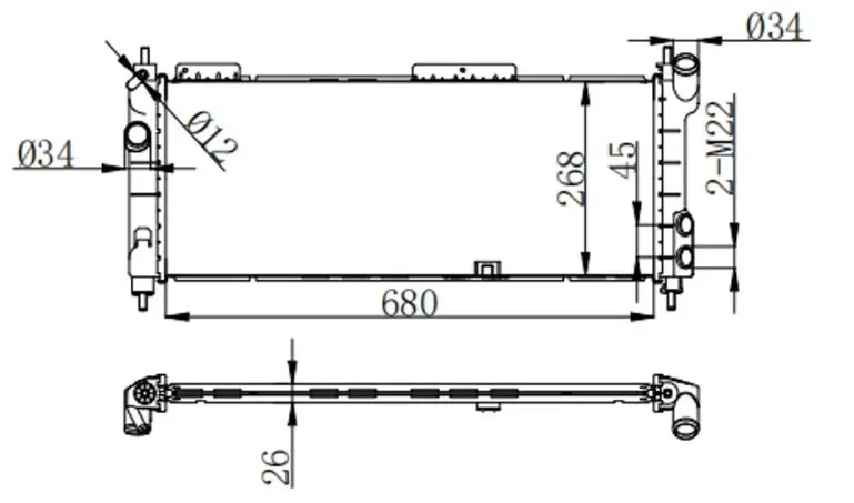 Radiador Chevrolet Corsa 95 Mecanico