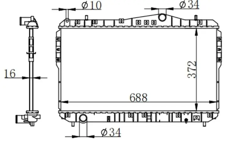 Radiador Chevrolet Optra 1.4/1.8 Mecanico