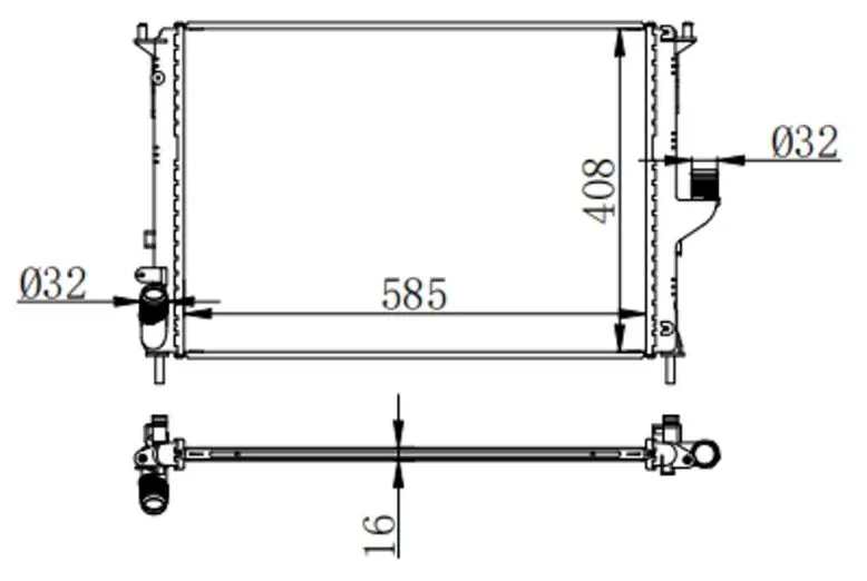 Radiador Renault Logan 1.6 / Sandero / Duster 2016 Mecanico