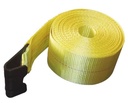 Cinta De Amarre Amarilla Sin Rachet 4 Pulg X 27 Ft BS: 16500 Lbs Gancho Tipo Mano