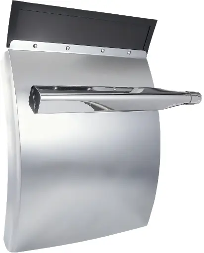 [HM-746S] Guardapolvo Ranchero 24"x29" Acero Inoxidable Base Ovalada Par