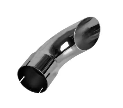 [HM-PE424BW] Punta De Mofle Curva 4" X 24" Con Ampliacion Para Unir Cromada