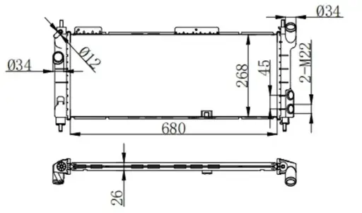 [HM-33103] Radiador Chevrolet Corsa 95 Mecanico