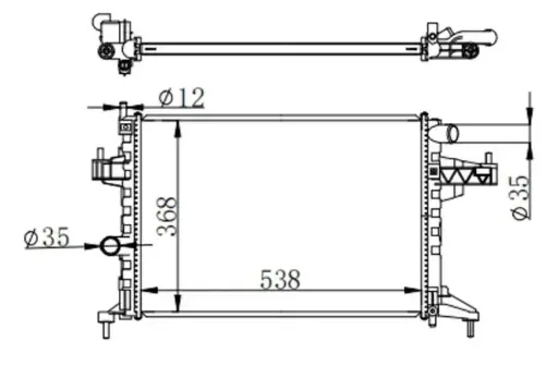 [HM-33112] Radiador Chevrolet Corsa Evolution 1.4 Mecanico