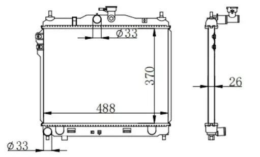 [HM-70017] Radiador Hyundai Getz Mecanico