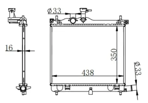 [HM-70078] Radiador Hyundai I10 Particular Mecanico