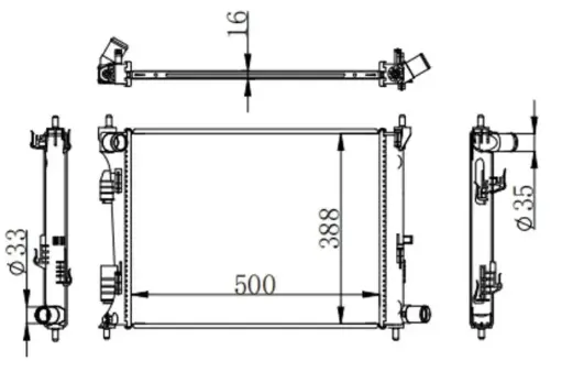 [HM-70121] Radiador Kia Rio-R/Spice/Hyundai I25 Mecanico