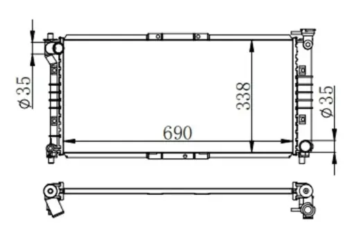 [HM-71017] Radiador Mazda 626 Milenium Mecanico