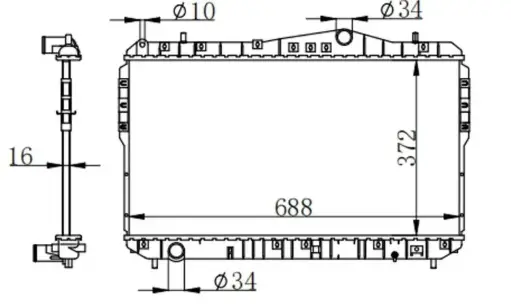 [HM-79001] Radiador Chevrolet Optra 1.4/1.8 Mecanico