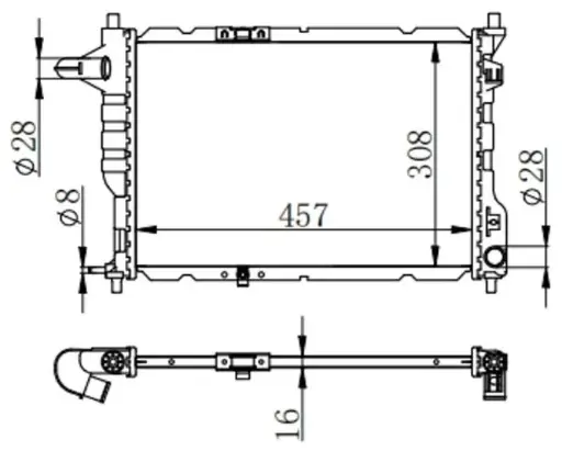 [HM-79111] Radiador Chevrolet Spark Chronos Mecanico