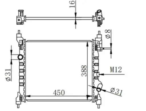 [HM-79191] Radiador Chevrolet Spark Gt Mecanico