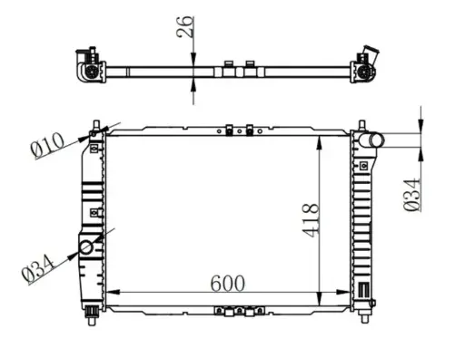 [HM-84018] Radiador Chevrolet Aveo A/A Mecanico