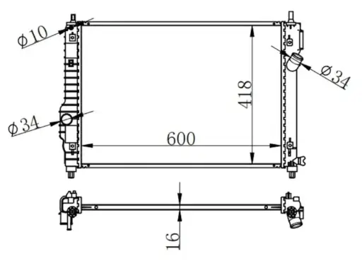 [HM-84029] Radiador Chevrolet Aveo Gti Mecanico