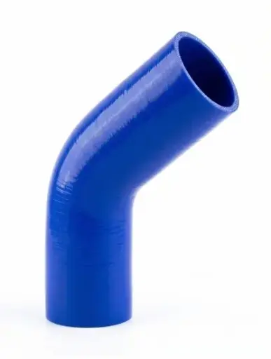 [HM-ESH2545B] Codo Azul 45 Grados 2.5" -  5" X 5" Siliconado, espesor 5mm, 4 lonas